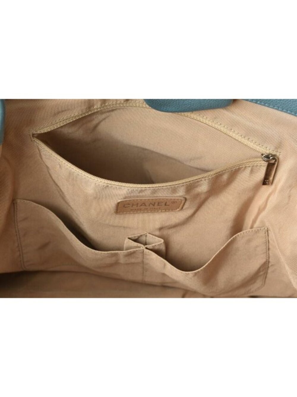 Chanel Tote Bag 2-Way Chain Quilted Stitching Light Blue - Picture 6 of 10